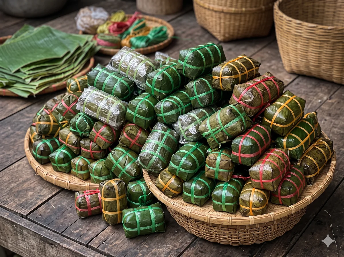 Chả lụa mini gói lá chuối