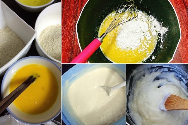 Cách trộn trứng với bột làm vỏ bánh