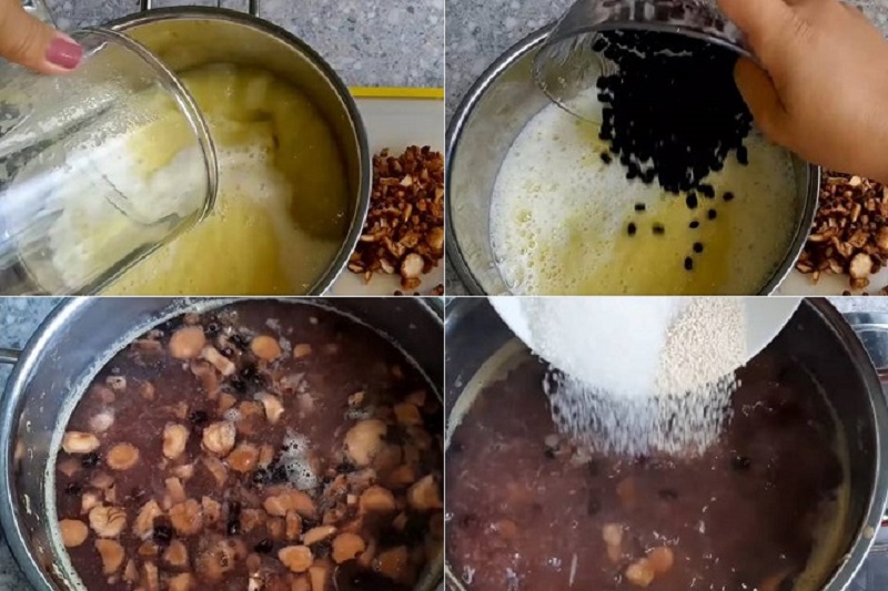 chén nước mắm chay làm từ đậu đen nấu với nấm, muối, khóm