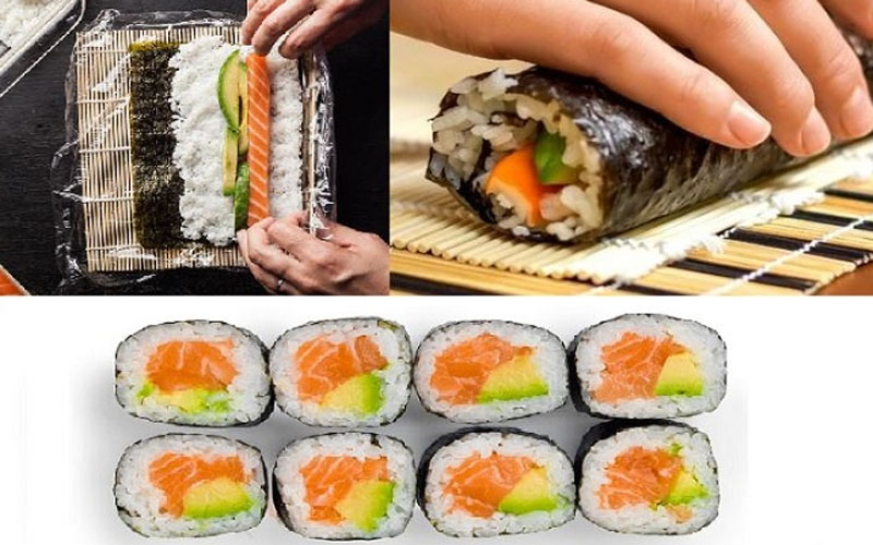 Chế biến sushi cá hồi cần có kỹ thuật và sự khéo léo