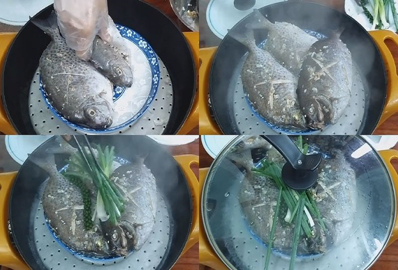 Cách làm cá dìa hấp mồng tơi